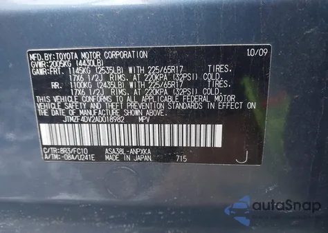 2010 Toyota Rav4 from USA, damaged, VIN JTMZF4DV2AD018982